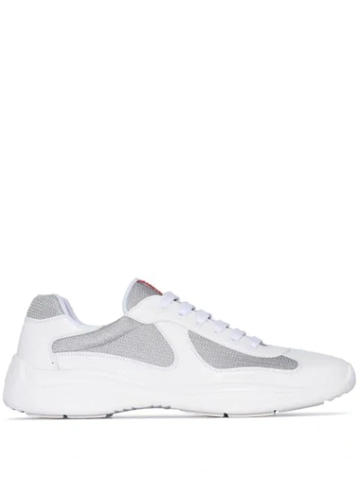 Prada Linea Rossa Americas Cup Sneakers In White