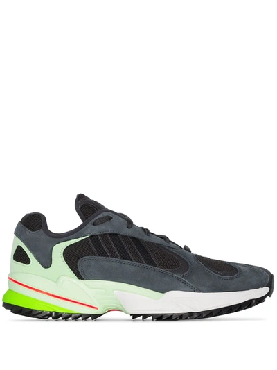 Adidas Originals Black And Green Yung 1 Low Top Sneakers