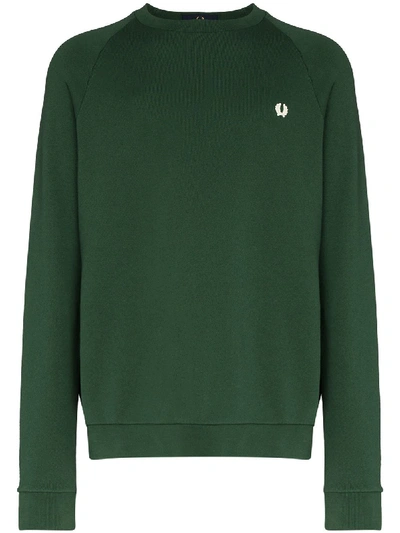 Fred Perry Winter Embroidered Logo Sweatshirt In Green