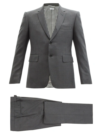 Thom Browne Single-breasted Wool-twill Suit And Tie In Grey