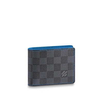 Pre-owned Louis Vuitton Slender Wallet Damier Graphite Blue
