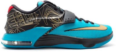 Pre-owned Nike  Kd 7 N7 In Dark Turqoiuse/metallic Gold-black-university