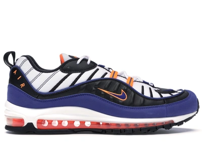 Pre-owned Nike Air Max 98 New York In White/deep Royal Blue-total Orange-black  | ModeSens