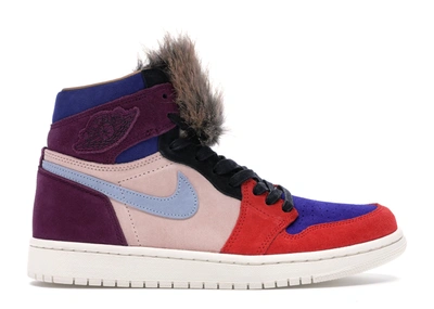 Pre-owned Jordan 1 Retro High Aleali May Court Lux (women's) In Bordeaux/light Armory Blue-sunset Tint