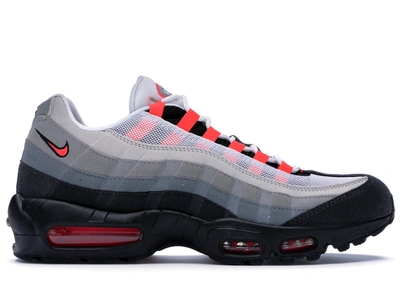 Pre-owned Nike Air Max 95 Solar Red (2011) In White/solar Red-neutral Grey-medium Grey