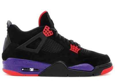 Pre-owned Jordan 4 Retro Raptors (2018) In Black/court Purple-university Red