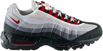Pre-owned Nike Air Max 95 Sport Red (2009) In White/sport Red-neutral Grey-medium Grey