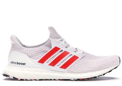 Pre-owned Adidas Originals  Ultra Boost 4.0 Cloud White Active Red In Cloud White/active Red/chalk White
