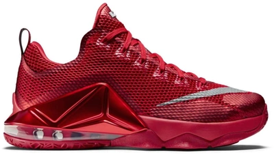 Pre-owned Nike  Lebron 12 Low University Red In University Red/reflective Silver-gym Red-black