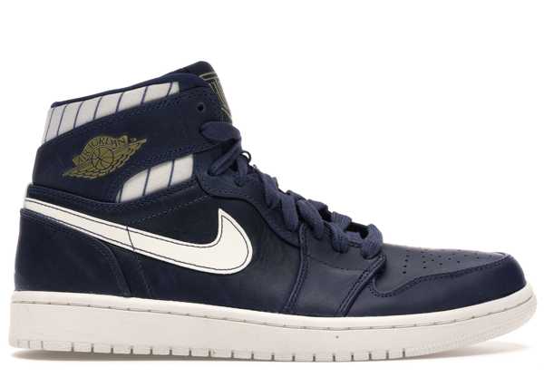 navy and gold jordan 1