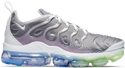 Pre-owned Nike  Air Vapormax Plus Grid Print In White/aluminum-barely Volt-black
