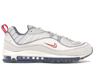 Pre-owned Nike Air Max 98 Summit White In Summit White/university Red-racer  Blue-metallic Silver | ModeSens