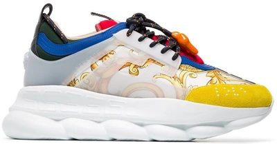 Pre-owned Versace  Chain Reaction Multi-color Rubber Suede