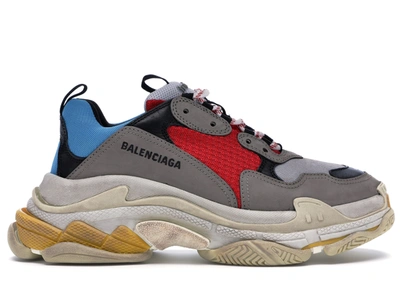 Pre-owned Balenciaga Triple S Grey Red Blue (2018 Reissue) In Grey/red-blue