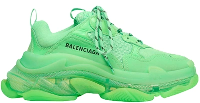 Pre-owned Balenciaga Triple S Neon Green Clear Sole (women's)
