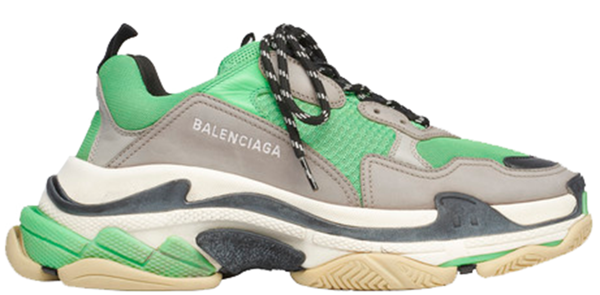 balenciaga triple s green and white