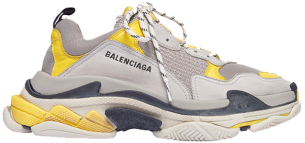 balenciaga triple s grey yellow