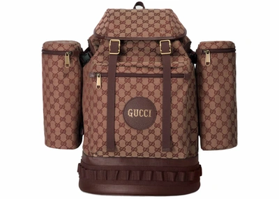Pre-owned Gucci  Backpack Canvas Large Beige/bordeaux