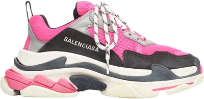 Pre-owned Balenciaga Triple S Neon Pink (women's) In Neon Pink/black