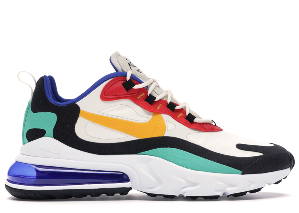 Pre Owned Nike Air Max 270 React Bauhaus In Phantom University Gold University Red Black Kinetic Green Hyper Royal Modesens