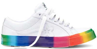 Pre-owned Converse One Star Ox Golf Le Fleur Rainbow Sole In  White/white-multi | ModeSens