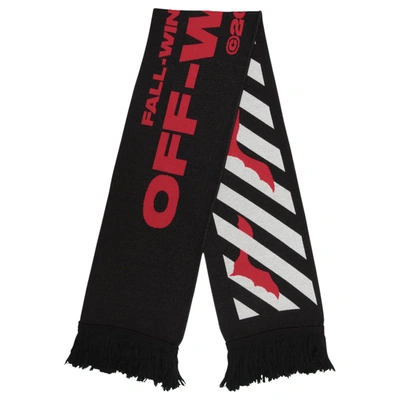 Pre-owned Off-white  Bats Scarf Black/white/red