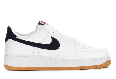 Pre-owned Nike Air Force 1 Low '07 White Obsidian In White/obsidian/university Red