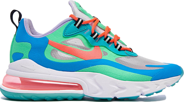 Pre Owned Nike Air Max 270 React Psychedelic Movement W In Electro Green Blue Lagoon Hyper Jade Modesens