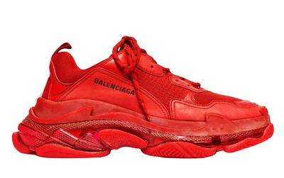 Pre-owned Balenciaga  Triple S Red Clear Sole