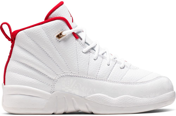 jordan 12 red and white and gold