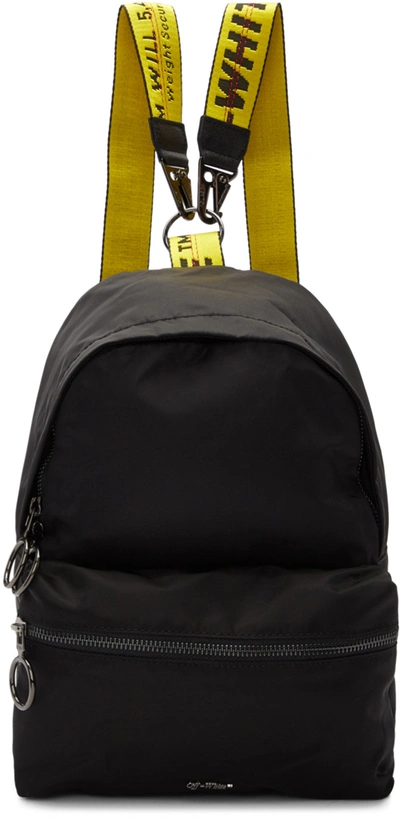 Pre-owned Off-white Backpack Nylon Mini Black Yellow | ModeSens