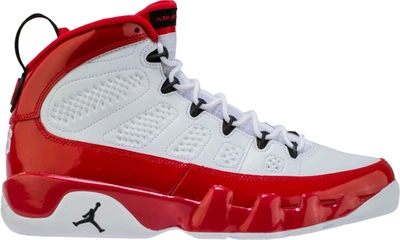 Pre-owned Jordan  9 Retro White Gym Red In White/black-gym Red