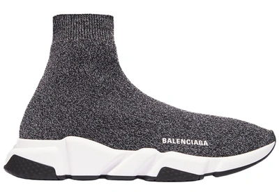 Pre-owned Balenciaga  Speed Trainer Nior In Grey/white