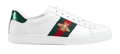 Pre-owned Gucci  Ace Bee In White