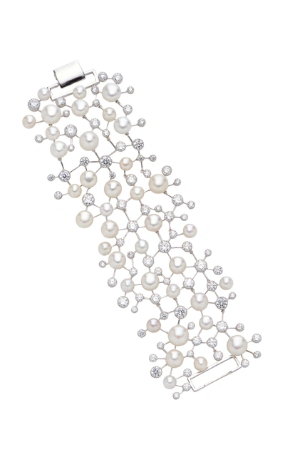 Anabela Chan Constellation 18k Gold Pearl And Diamond Bracelet In White