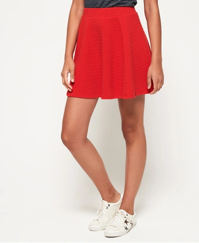 Superdry Wave Textured Skater Skirt In Red | ModeSens