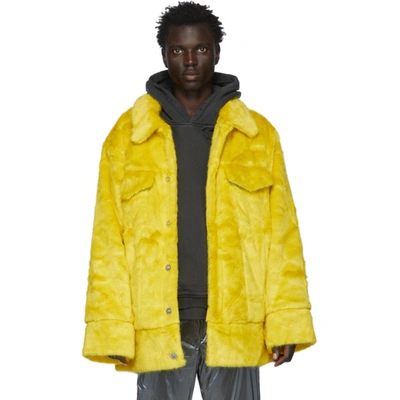 Landlord Yellow Faux-fur Jacket In Yellow Matc