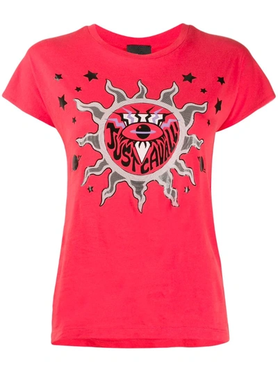 Just Cavalli Sun Print T-shirt In Red