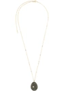 Cvc Stones 18kt Yellow Gold Olivia Pebble And Diamond Pendant Necklace In Grn