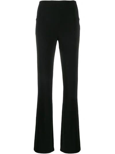 Norma Kamali High Waisted Straight-leg Trousers In Black