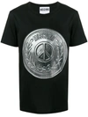 Moschino Medal Logo Cotton T-shirt In Black
