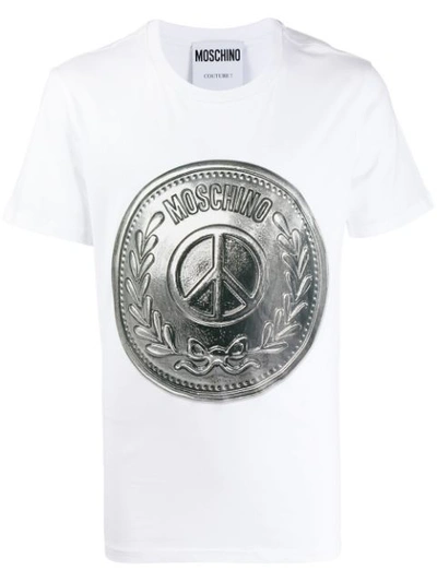 Moschino Medal Logo T In 1001 White