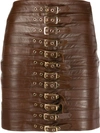 Manokhi Buckled Front Skirt In Brown