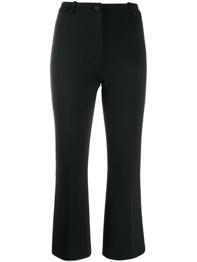 Pinko Cropped Flared Trousers In Black