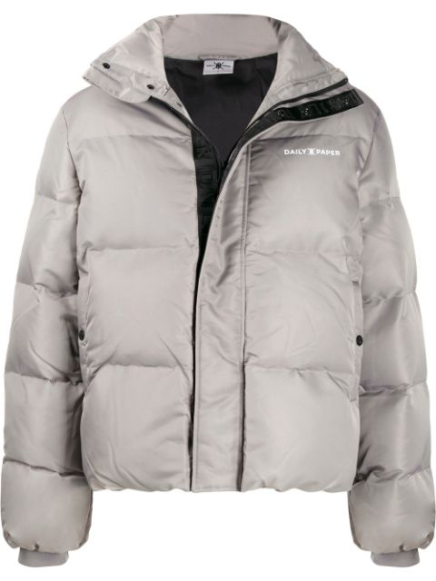 dark blue north face puffer
