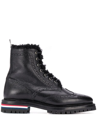Thom Browne Lace-up 40mm Ankle Boots In Black