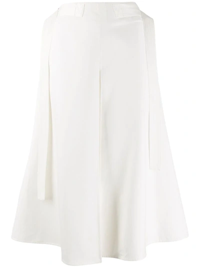 Marni Side Belts A-lined Skirt In White