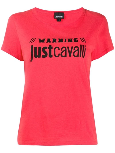Just Cavalli Warning T-shirt In Red
