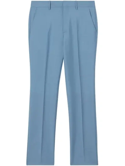 Burberry Pleated Tailored Trousers In Blue
