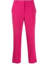 Theory High Waisted Cropped Trousers In Pink